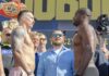 Усик — Дюбуа: хто виявився важчим перед чемпіонським боєм (відео)
