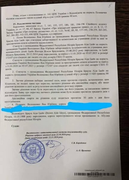 Ексфутболіста «Динамо» зобов'язали виплатити колишній коханій сотні тисяч доларів боргу за аліментами (фото)