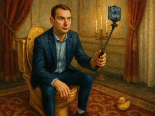 «Мисливець за унітазами»: картину із золотим унітазом та чоловіком, схожим на нардепа Железняка, виставили на аукціон